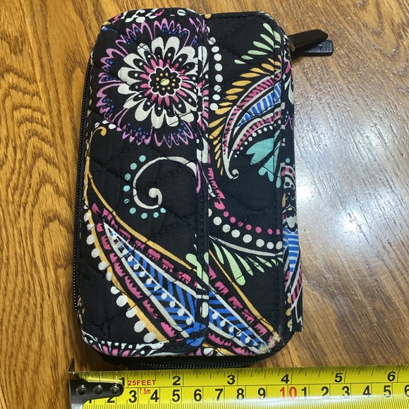 Vera Bradley black floral & paisley compact wallet - Picture 9 of 11